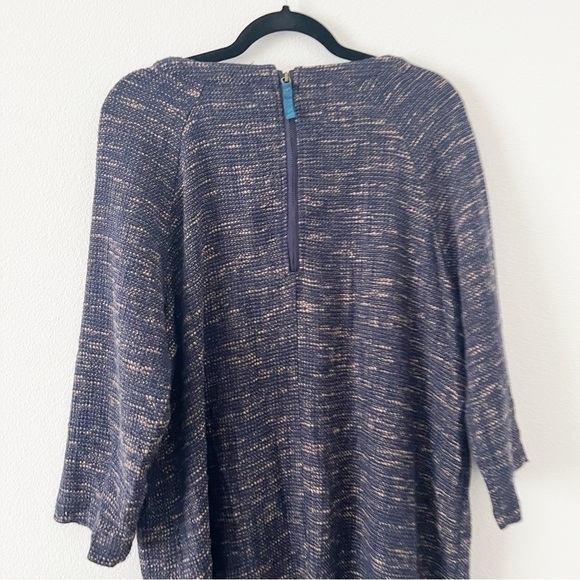 Joules Esther Navy Tweed 3/4 Sleeve Shift Dress Size 14 - Picture 5 of 7